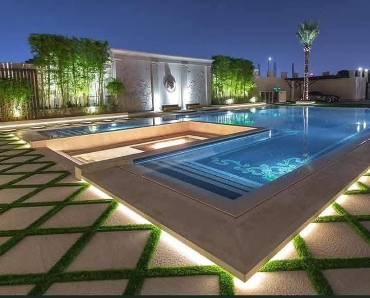 Modern swimming pool under construction in Al Furjan Dubai with professional team