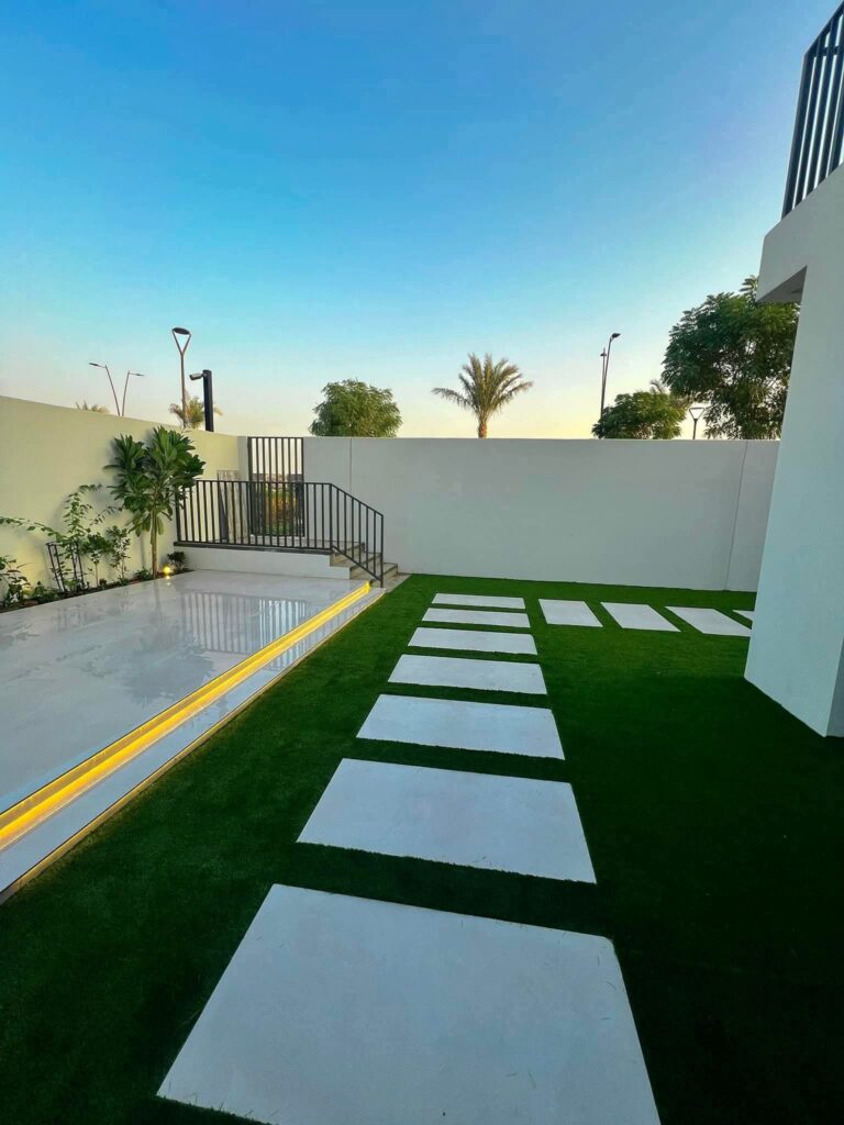 Modern garden planter boxes enhancing outdoor spaces in Arabian Ranches Dubai